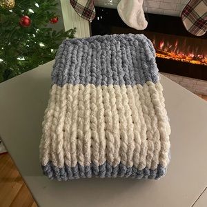 Handmade chunky knit throw blanket